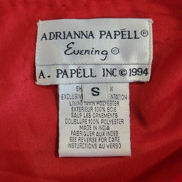 Vintage Adrianna Papell Evening Silk Beaded Jacket Small Formal Party *flaws - Picture 4 of 11